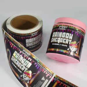 Custom Printed Logo Roll Plastic Vinyl PVC Waterproof Adhesive Food Coffee Silk Screen 3D Printing Sticker Labels Printing