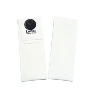Custom Printed Logo White Suede Watch Packaging Pouch with Strap