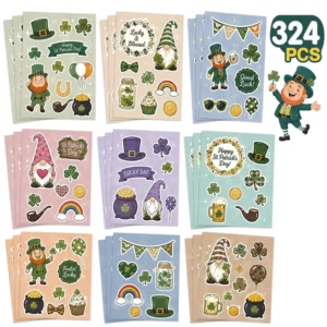 Custom Printed Lucky Shamrock Stickers for Scrapbooking Packaging Party Giveaway Festival Decorative Die Cut Vinyl Stickers