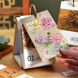 Custom Printed Monthly Desktop Calendar for Desk/Table Use with Clock and Photo Frame Features