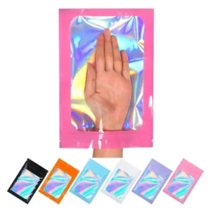 Custom Printed Mylar Resealable Holographic Ziplock Bag, Moisture-Proof Jewelry Packaging