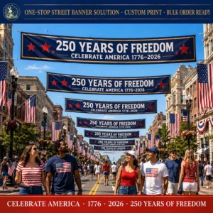Custom Printed Outdoor Event Banner Reinforced Edge Durable Fabric for Music Festival Street Parade Fair Signage