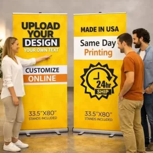 Custom Printed PP PVC Fabric Roll-Up Advertising Banner Stand Digital Printed Waterproof for Outdoor Events