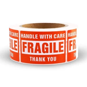 Custom Printed Pink Fragile Stickers