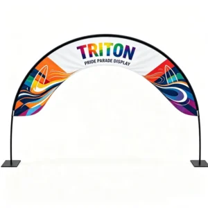 Custom Printed Polyester Arch Banner Flag Adjustable Pole Outdoor Marketing