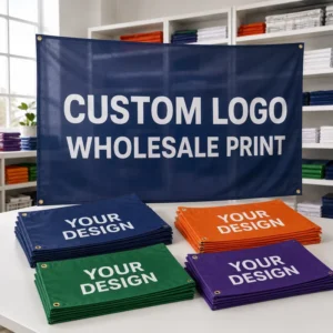 Custom Printed Polyester Flags and Business Banners with Logo for Promotional Advertising