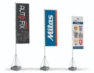 Custom Printed Rectangle Nobori Banner with Pole Stand for Exhibitions