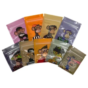 Custom Printed Resealable Matte Die-Cut Mylar Food Bags, 3g, 7.5g, 14g, 28g