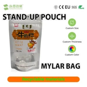 Custom Printed Resealable Ziplock Environmentally Friendly Smell-Proof Stand-Up Pouch 3.5g Plastic Mylar Bags
