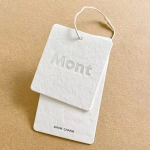Custom Printed Rice Paper Film Laminated Clothing Hang Tags and Logo Labels
