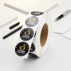 Custom Printed Round Label Stickers Custom Information Labels Self-Adhesive Waterproof Round Paper Roll Labels for Packaging