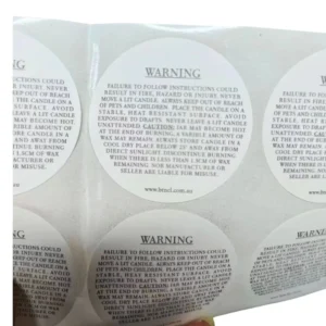 Custom Printed Round White Warning Labels