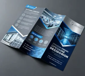 Custom Printed Saddle-Stitched Tri-Fold Corporate Brochure, Waterproof, Tear-Resistant, Laminated