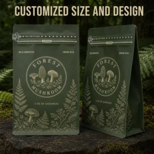 Custom Printed Sealing Plastic Food Packaging Bags with Valve Moisture Flat Bottom Easy-Tear Zipper for Coffee Beans
