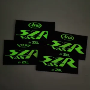 Custom-Printed Self-Adhesive Glow-in-the-Dark Luminous Plastic Label Sticker for Motorcycle Helmets