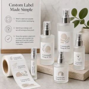 Custom Printed Self-Adhesive Vinyl Roll Labels Waterproof Stickers for Perfume and Shampoo Bottle Packaging Cosmetic Labels