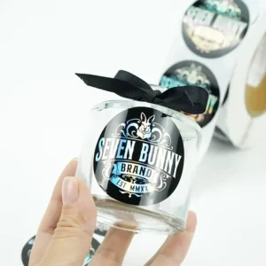 Custom Printed Self-Adhesive Vinyl Waterproof Labels in Rolls with Private Logo and Holographic Finish