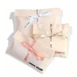 Custom Printed Soft Velvet Jewelry Envelope Pouch with Ribbon Bow