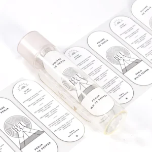 Custom Printed Spice Label Stickers Hot Foil Stamping Transparent Material