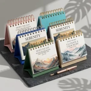 Custom Printed Spiral Desk Calendar, 365-Day Perpetual Calendar