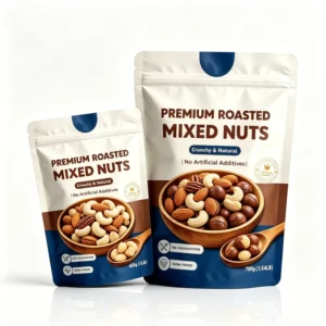 Custom Printed Stand-Up Pouch Bags with Zipper, Food-Grade Oil-Resistant PET/VMPET/PE, Silk Screen Printing