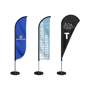 Custom Printed Teardrop Feather Beach Flag Outdoor Advertising Banner