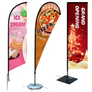 Custom Printed Teardrop Flag Holder Kit Feather Outdoor Beach Flag