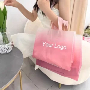 Custom Printed Thick Refillable Mylar Plastic Loop Handle Bags with Logo