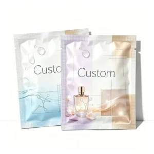 Custom Printed Three-Side-Seal Skincare Pouch Cosmetic Packaging Bag for Facial Mask, Cream, Lotion, Essential Oil, and Shampoo