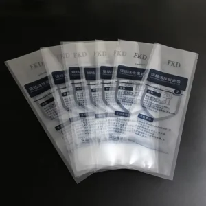 Custom Printed Transparent Poly 3-Side-Seal Flat Bag Open-Mouth Plastic Pouch for Filter Core Spare Parts Packaging