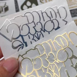 Custom Printed UV Self-Adhesive Peel-Off Film Stickers with Transparent Logo Gold Stamping Hot Silver Labels for Packaging
