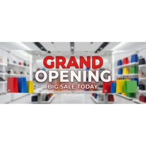 Custom Printed Vinyl Banner Grand Opening Advertising Banner Waterproof Outdoor Hanging Banner for Shop Promotion