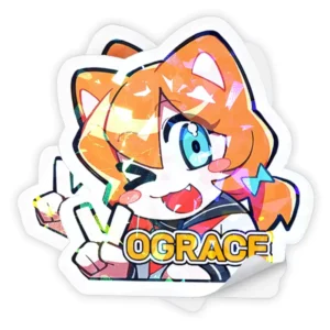 Custom Printed Vinyl Label Cute Cartoon Die-Cut Laser Holographic Sticker