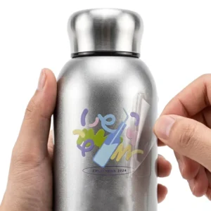 Custom Printed Vinyl UV Transfer Stickers with Transparent Logo, Metal Bronzing, and Hot Silver Finish for Gift and Craft Use