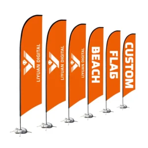 Custom Printed Water Base Portable Outdoor Beach Feather Flag for Car Dealership and Business Advertising
