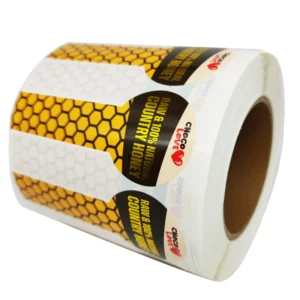 Custom Printed Waterproof Adhesive Vinyl Labels for Beverage, Honey Jar, and Bottle Packaging