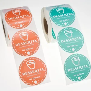 Custom Printed Waterproof Quick-Peel Round Sticker Label Roll