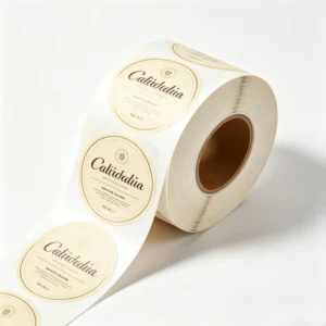 Custom Printed Waterproof Self-Adhesive Vinyl Roll Labels with Gold Foil for Cosmetic Food and Wine Packaging