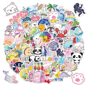 Custom Printed Waterproof Vinyl Car Stickers Holographic Cute Cartoon Die Cut Adhesive Labels