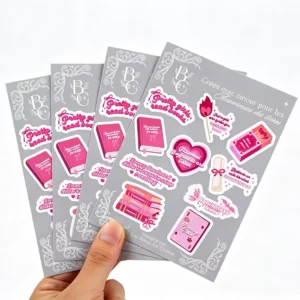 Custom Printed White Vinyl Sticker Sheet, Waterproof Scratch-Proof Kiss-Cut