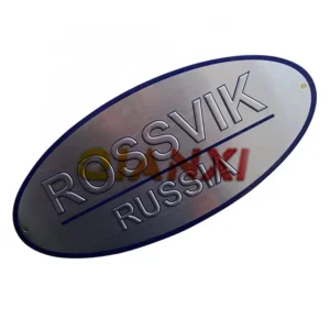 Custom Printing Brushed Aluminum Embossed Label, Anodized Industrial Nameplate, Permanent Adhesive Metal Sticker