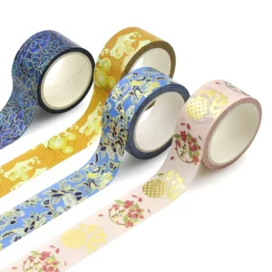 Custom Printing Gold Foil Stationery Washi Masking Paper Tape Japanese Wahi Tape
