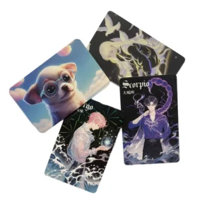 Custom Printing Original Design Gold Stamped Holographic Cartoon Anime Trading Cards With Card Sleeves