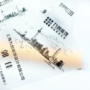 Custom Printing PVC Business Card Plastic Business Card Transparent Free Sample Luxury Printing with Logo Offset Printing