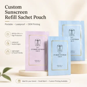 Custom Printing Plastic Zipper Lock Aluminum Foil Cosmetic Sample Sachet Cosmetic Sample Packaging Bag