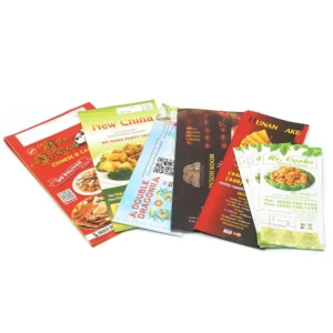 Custom Printing Promotional Paper Poster 70lb Full Color A3 Tri-fold Flyer Restaurant Menu Leaflet
