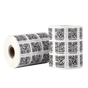 Custom Printing Variable Data Serial Number QR Code Paper Label Sticker