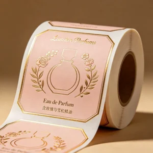 Custom Printing Waterproof Gold Foil Stamping Cosmetic Label Sticker