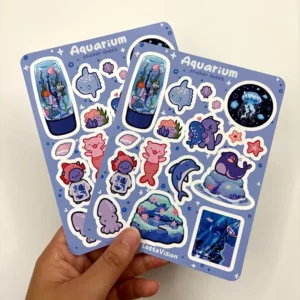 Custom Printing Waterproof Vinyl Label Stickers Cartoon Style UV Printed Sticker Sheets