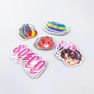 Custom Private Design Vinyl Printing Sticker Adhesive UV Resistance Waterproof Oil Proof Cartoon Die Cut Logo Label Stickers